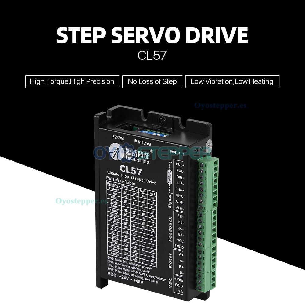 Leadshine CL57 Controlador paso a paso de circuito cerrado 0-8.0A 24-48VDC para motor paso a paso Nema 17, Nema 23, Nema 24